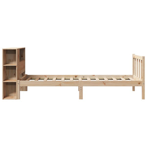 Giroletto con Libreria senza Materasso-Struttura Letto con contenitore 75x190 cm in Legno Pino 492793