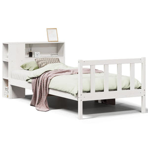 Letto con Libreria senza Materasso-Struttura Letto con contenitore 75x190 cm in Legno Pino 816970