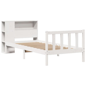 Letto con Libreria senza Materasso-Struttura Letto con contenitore 75x190 cm in Legno Pino 816970