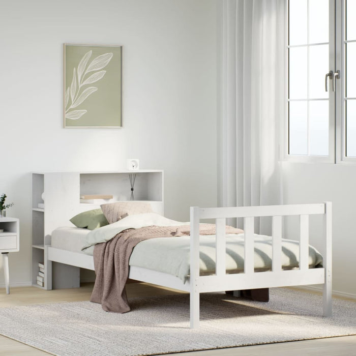 vidaXL Letto con Libreria senza Materasso 75x190 cm in Legno Pino