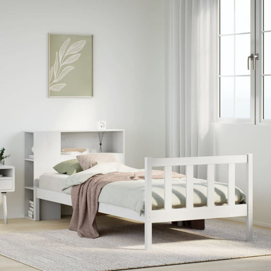 Letto con Libreria senza Materasso-Struttura Letto con contenitore 75x190 cm in Legno Pino 816970