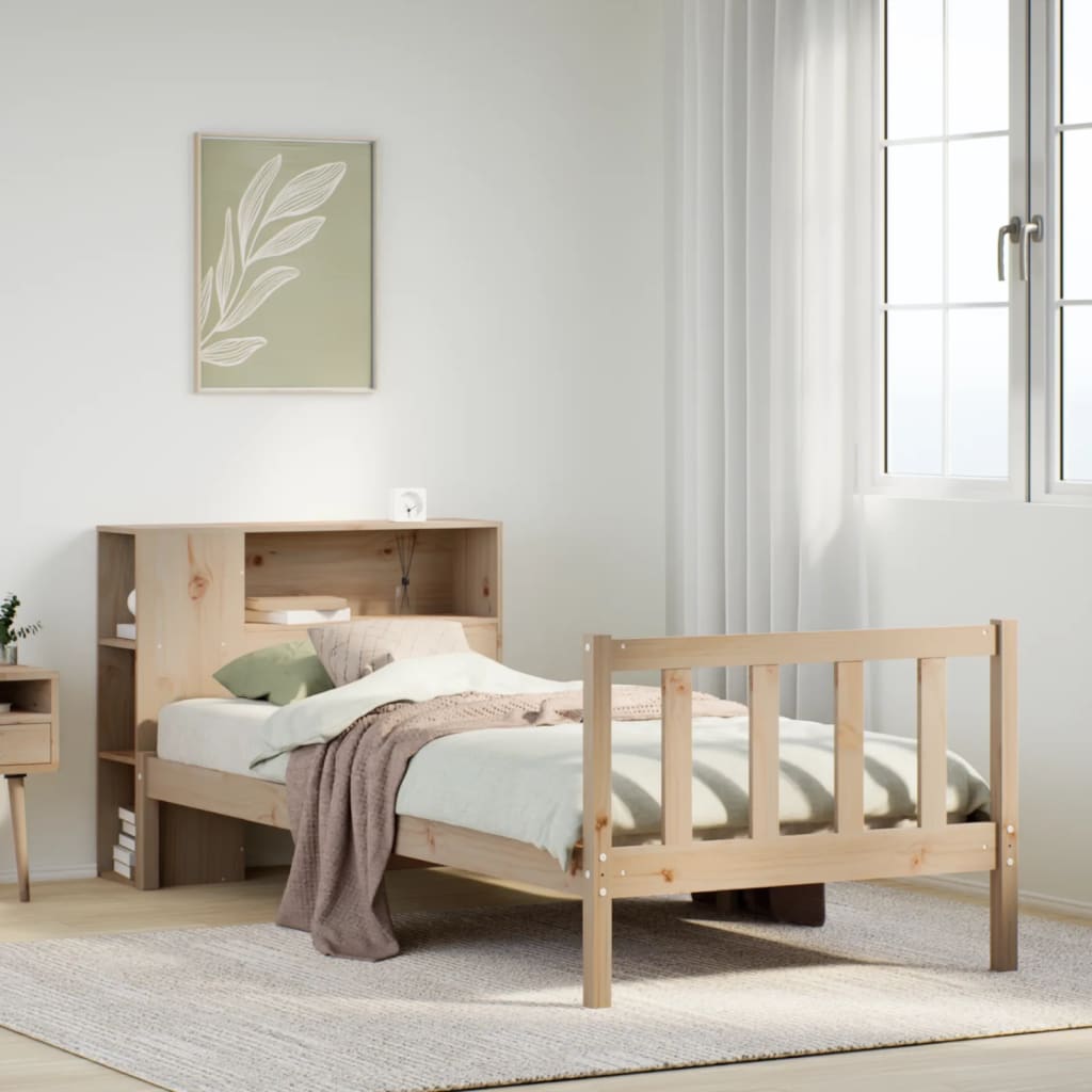 vidaXL Letto Libreria senza Materasso 90x200 cm Legno Massello Pino