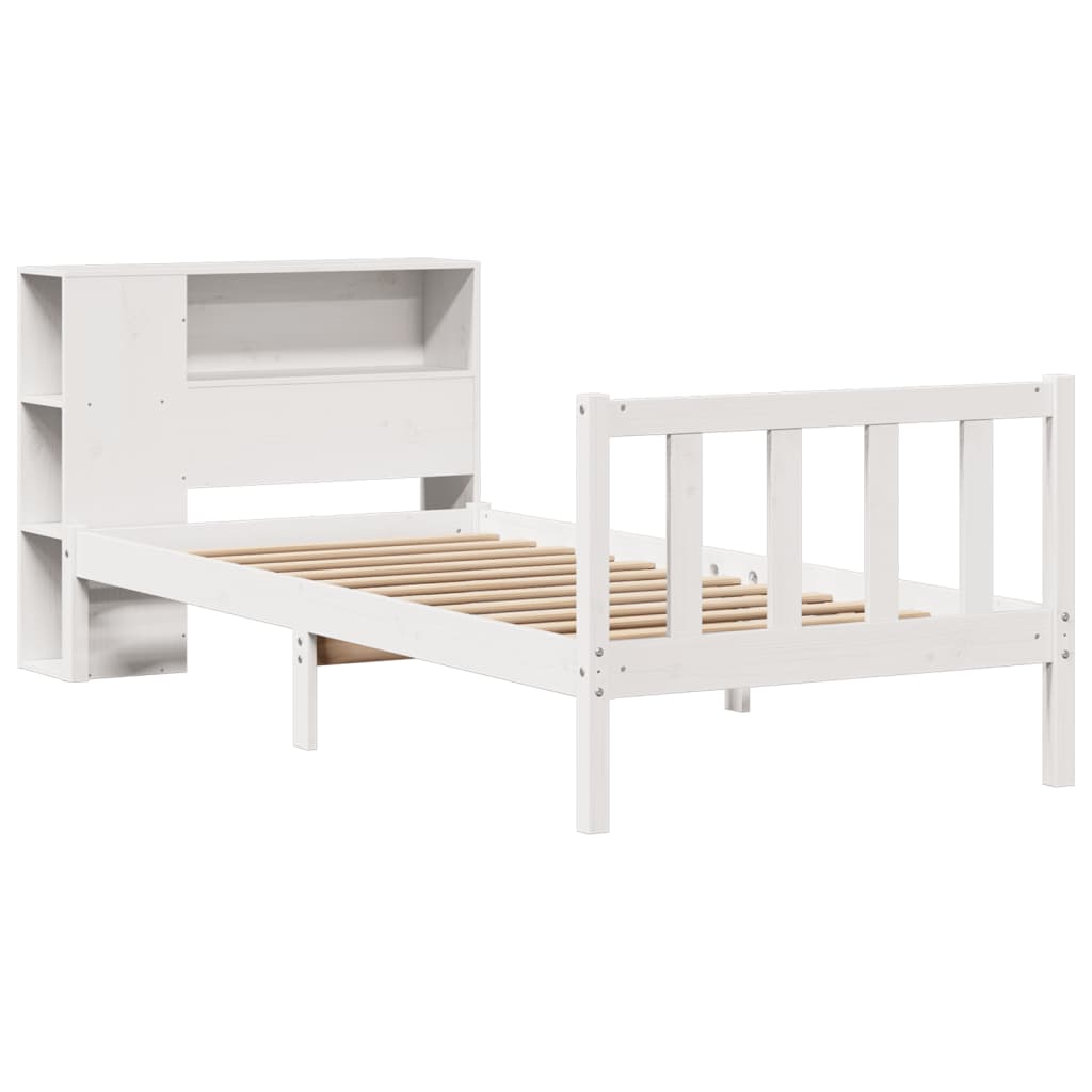 vidaXL Letto Libreria senza Materasso Bianco 100x200 cm Legno di Pino