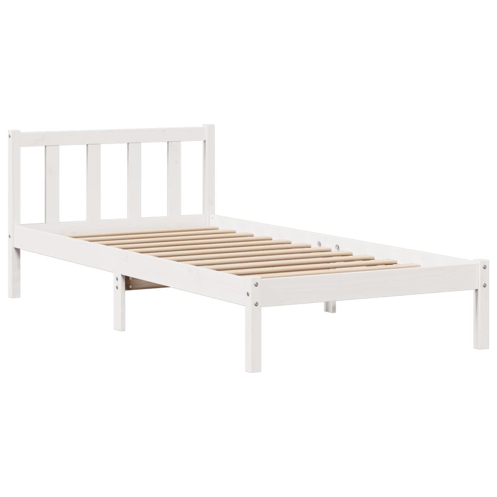 vidaXL Letto Libreria senza Materasso Bianco 100x200 cm Legno di Pino