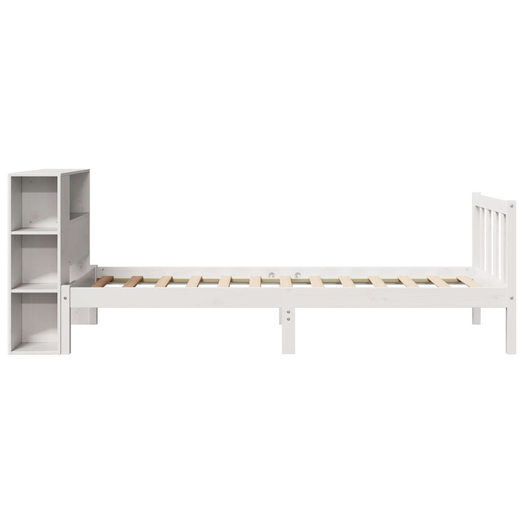 vidaXL Letto Libreria senza Materasso Bianco 100x200 cm Legno di Pino
