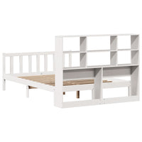 Letto Libreria senza Materasso-Struttura Letto con contenitore Bianco 120x200 cm Legno di Pino 135616