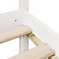 Letto Libreria senza Materasso-Struttura Letto con contenitore Bianco 120x200 cm Legno di Pino 135616