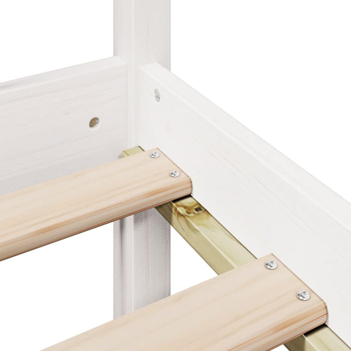 Letto Libreria senza Materasso-Struttura Letto con contenitore Bianco 120x200 cm Legno di Pino 135616