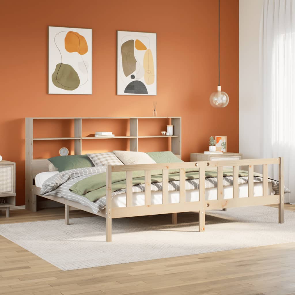 vidaXL Letto Libreria senza Materasso 180x200 cm in Legno di Pino