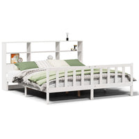 vidaXL Letto Libreria senza Materasso Bianco 200x200 cm Legno di Pino