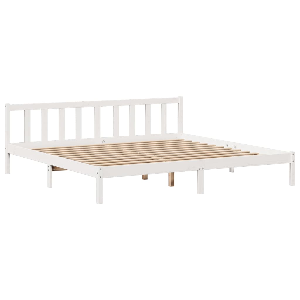 vidaXL Letto Libreria senza Materasso Bianco 200x200 cm Legno di Pino