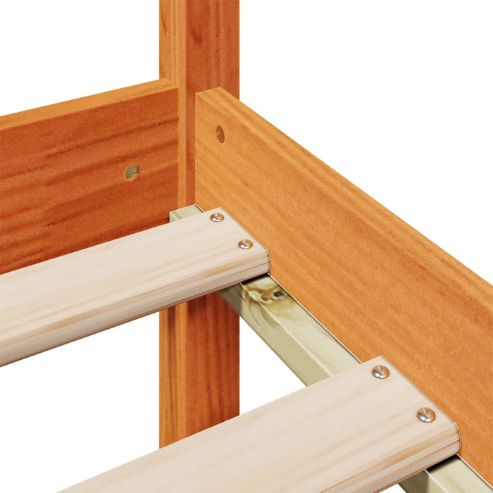 vidaXL Letto Libreria senza Materasso Marrone Cera 200x200 cm in Pino