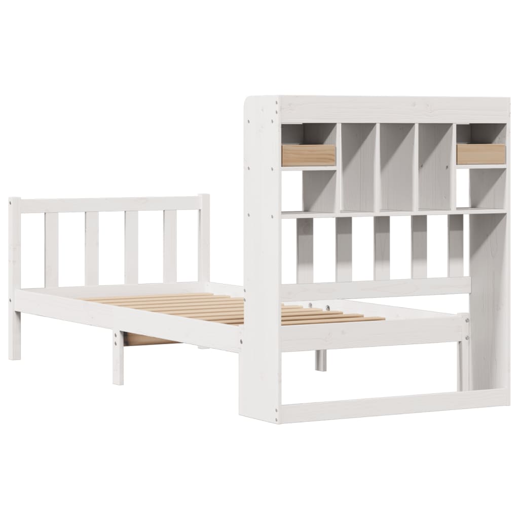 vidaXL Letto Libreria senza Materasso Bianco 90x190 cm Massello Pino