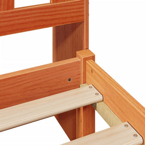 vidaXL Letto Libreria senza Materasso Marrone Cera 100x200 cm in Pino