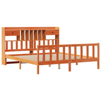 vidaXL Letto Libreria senza Materasso Marrone Cera 180x200 cm in Pino