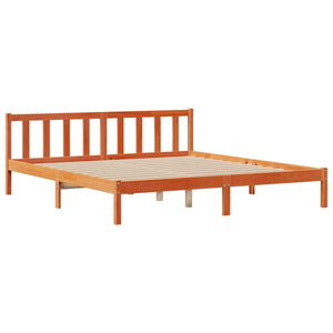 vidaXL Letto Libreria senza Materasso Marrone Cera 180x200 cm in Pino