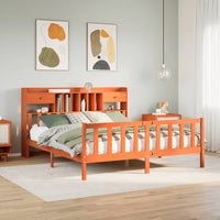 vidaXL Letto Libreria senza Materasso Marrone Cera 180x200 cm in Pino