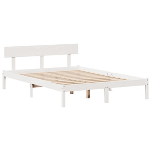 vidaXL Letto Libreria senza Materasso Bianco 120x190 cm Legno di Pino