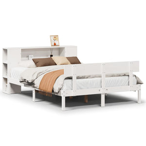 vidaXL Letto Libreria senza Materasso Bianco 135x190 cm Legno di Pino
