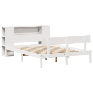 vidaXL Letto Libreria senza Materasso Bianco 135x190 cm Legno di Pino