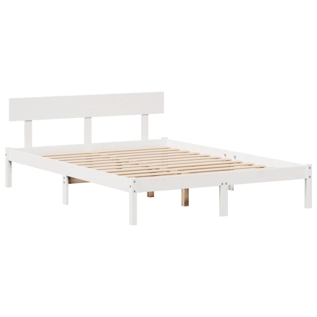 vidaXL Letto Libreria senza Materasso Bianco 135x190 cm Legno di Pino