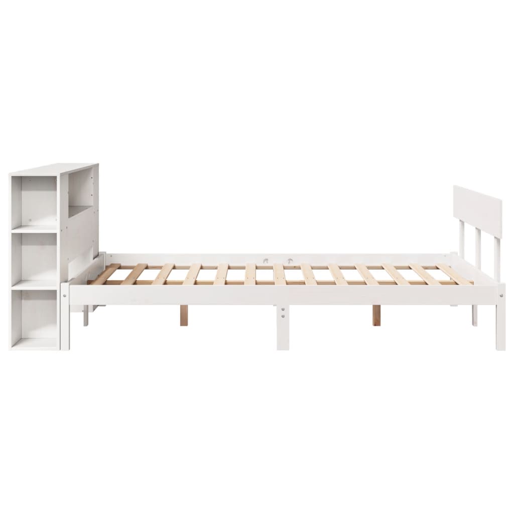 vidaXL Letto Libreria senza Materasso Bianco 140x190 cm Legno di Pino