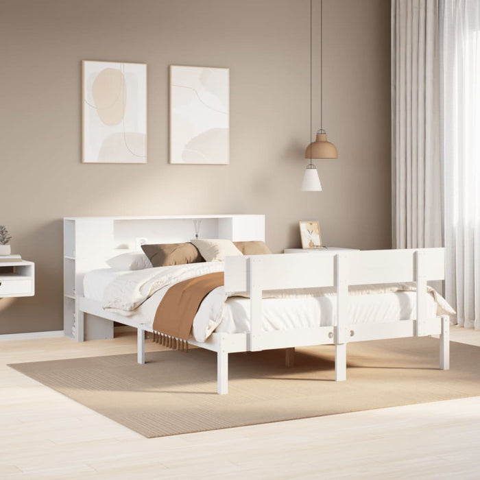 vidaXL Letto Libreria senza Materasso Bianco 160x200 cm Legno di Pino