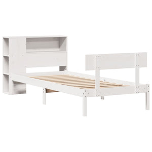 vidaXL Letto Libreria senza Materasso Bianco 100x200 cm Legno di Pino