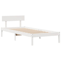 vidaXL Letto Libreria senza Materasso Bianco 100x200 cm Legno di Pino