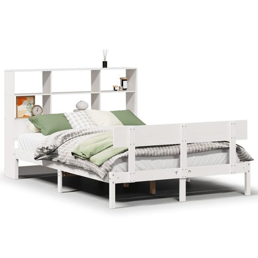 vidaXL Letto Libreria senza Materasso Bianco 140x190 cm Legno di Pino