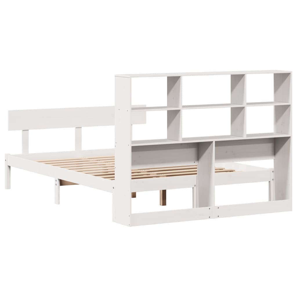 vidaXL Letto Libreria senza Materasso Bianco 140x190 cm Legno di Pino