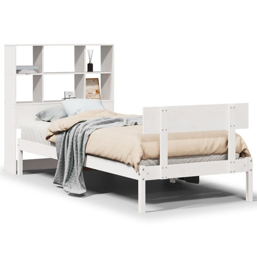 vidaXL Letto Libreria senza Materasso Bianca 90x200 cm Legno di Pino