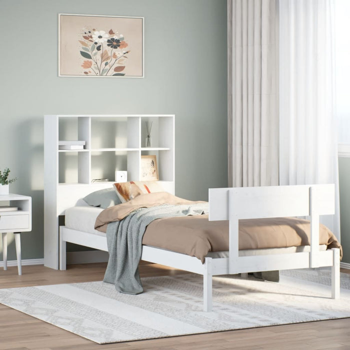 vidaXL Letto Libreria senza Materasso Bianca 90x200 cm Legno di Pino