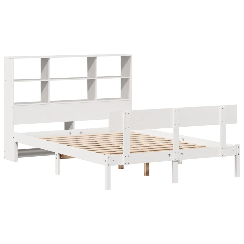 vidaXL Letto Libreria senza Materasso Bianco 140x200 cm Legno di Pino