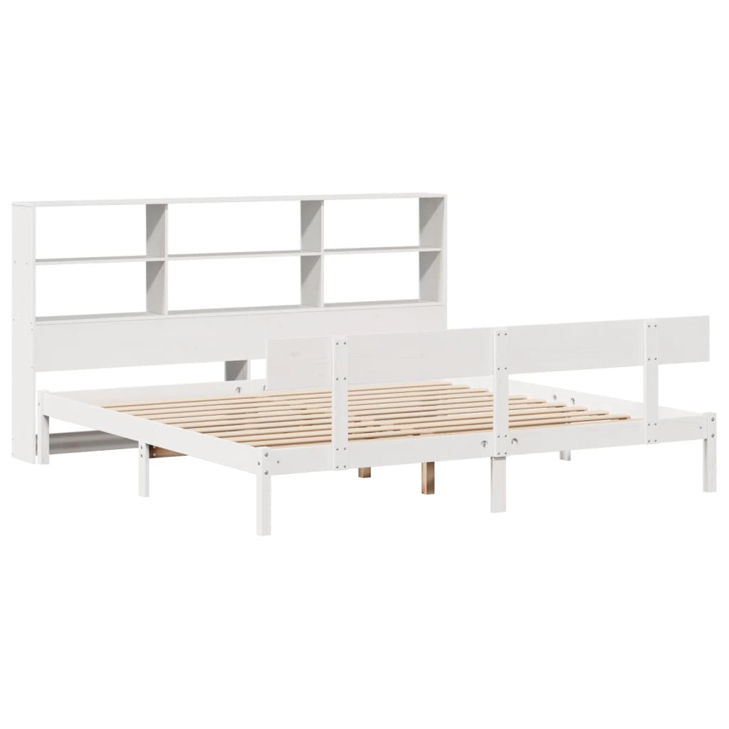 vidaXL Giroletto con Libreria senza Materasso 180x200 cm in Legno Pino