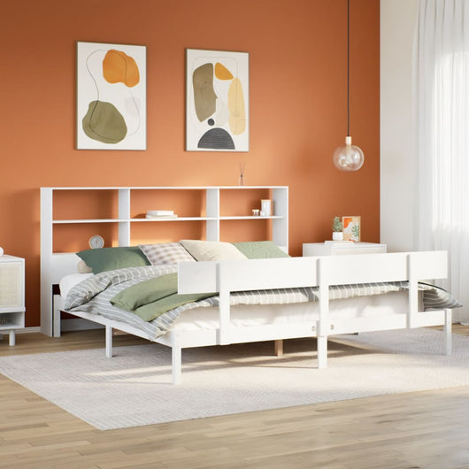 Giroletto con Libreria senza Materasso-Struttura Letto con contenitore 180x200 cm in Legno Pino 261606