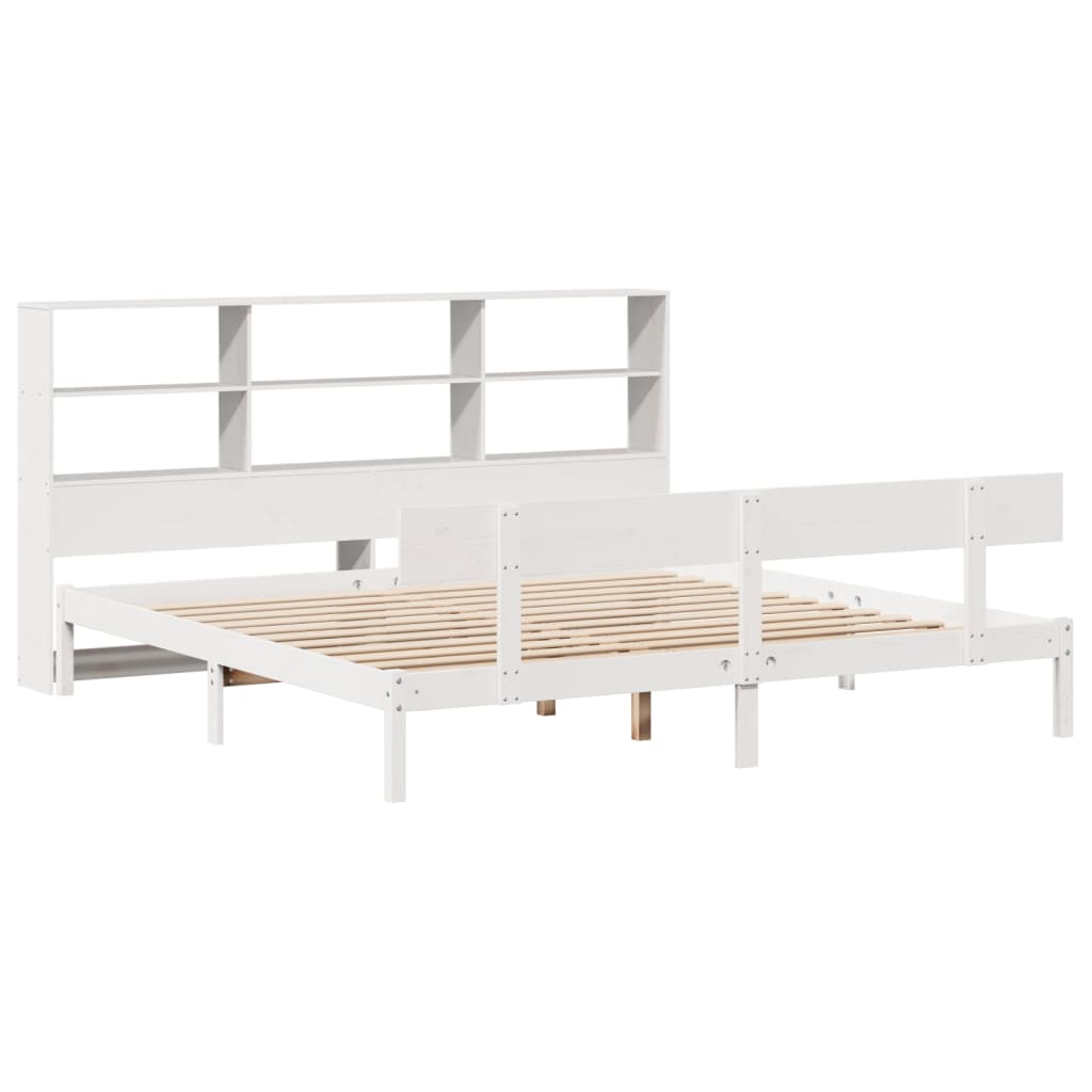 vidaXL Letto Libreria senza Materasso Bianco 200x200 cm Legno di Pino