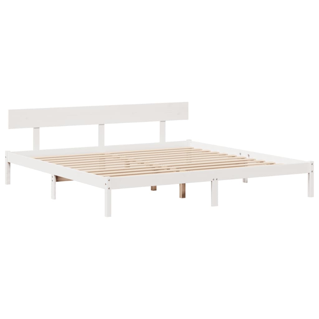 vidaXL Letto Libreria senza Materasso Bianco 200x200 cm Legno di Pino
