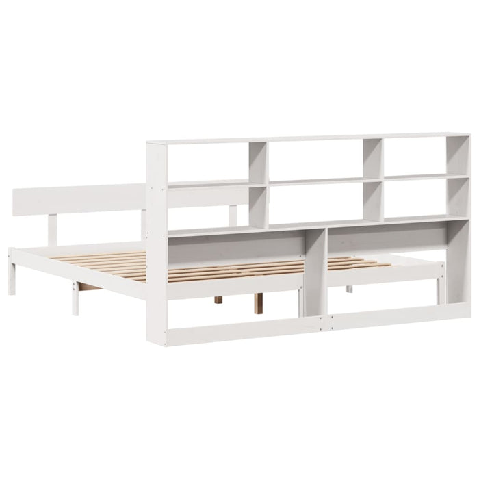 vidaXL Letto Libreria senza Materasso Bianco 200x200 cm Legno di Pino