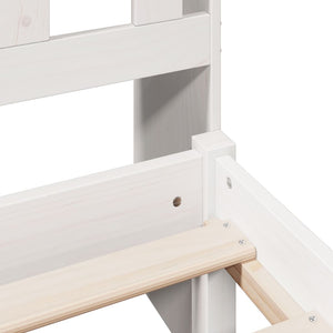 vidaXL Letto Libreria senza Materasso Bianco 90x190 cm Massello Pino