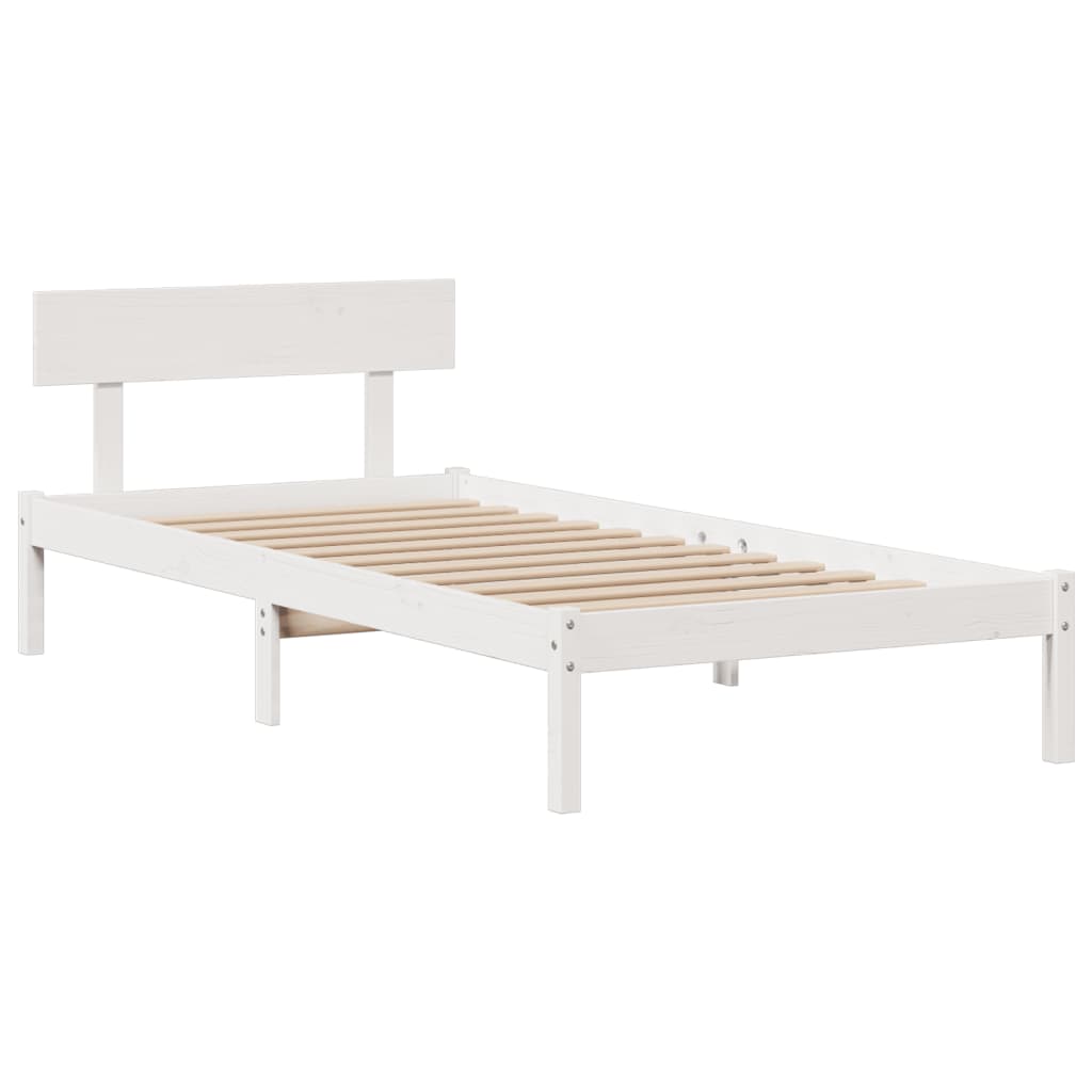 vidaXL Letto Libreria senza Materasso Bianca 90x200 cm Legno di Pino