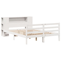 Letto Libreria senza Materasso-Struttura Letto con contenitore Bianco 120x190 cm Legno di Pino 682293