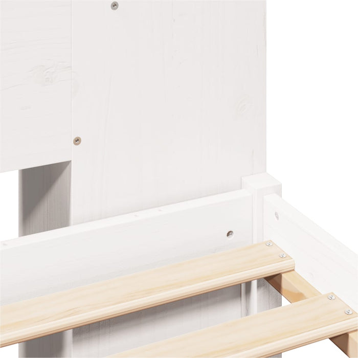 Letto Libreria senza Materasso-Struttura Letto con contenitore Bianco 120x190 cm Legno di Pino 682293