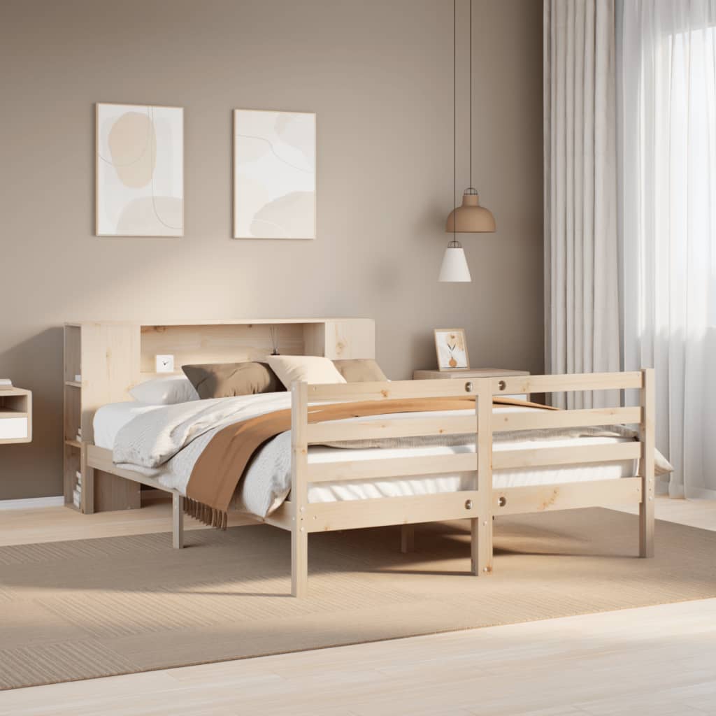 vidaXL Letto Libreria senza Materasso 135x190 cm in Legno di Pino