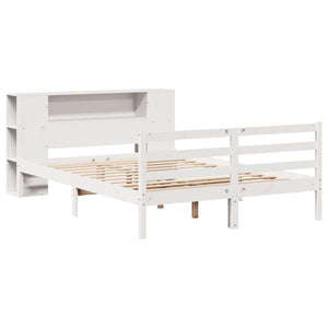 vidaXL Letto Libreria senza Materasso Bianco 140x190 cm Legno di Pino