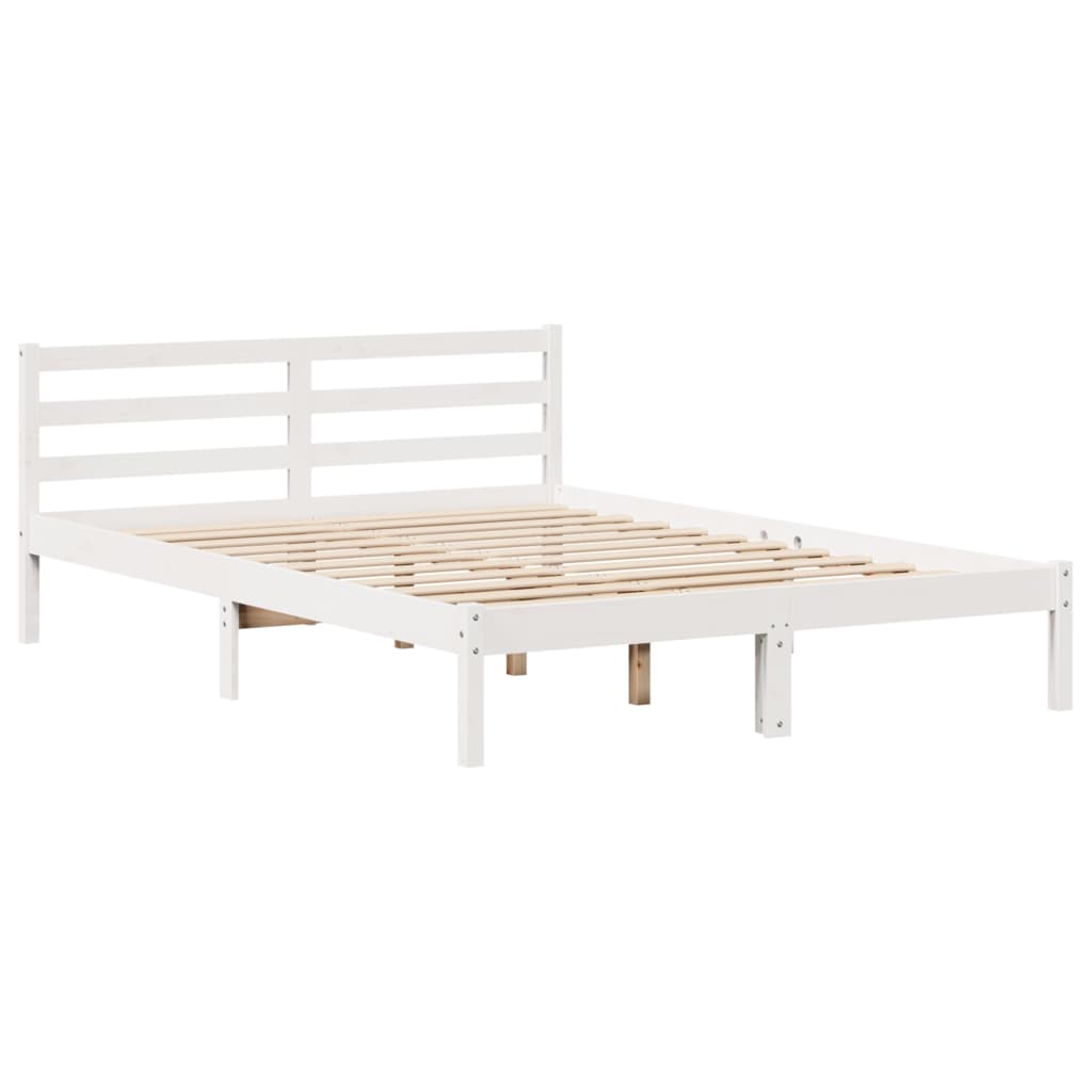 vidaXL Letto Libreria senza Materasso Bianco 140x190 cm Legno di Pino