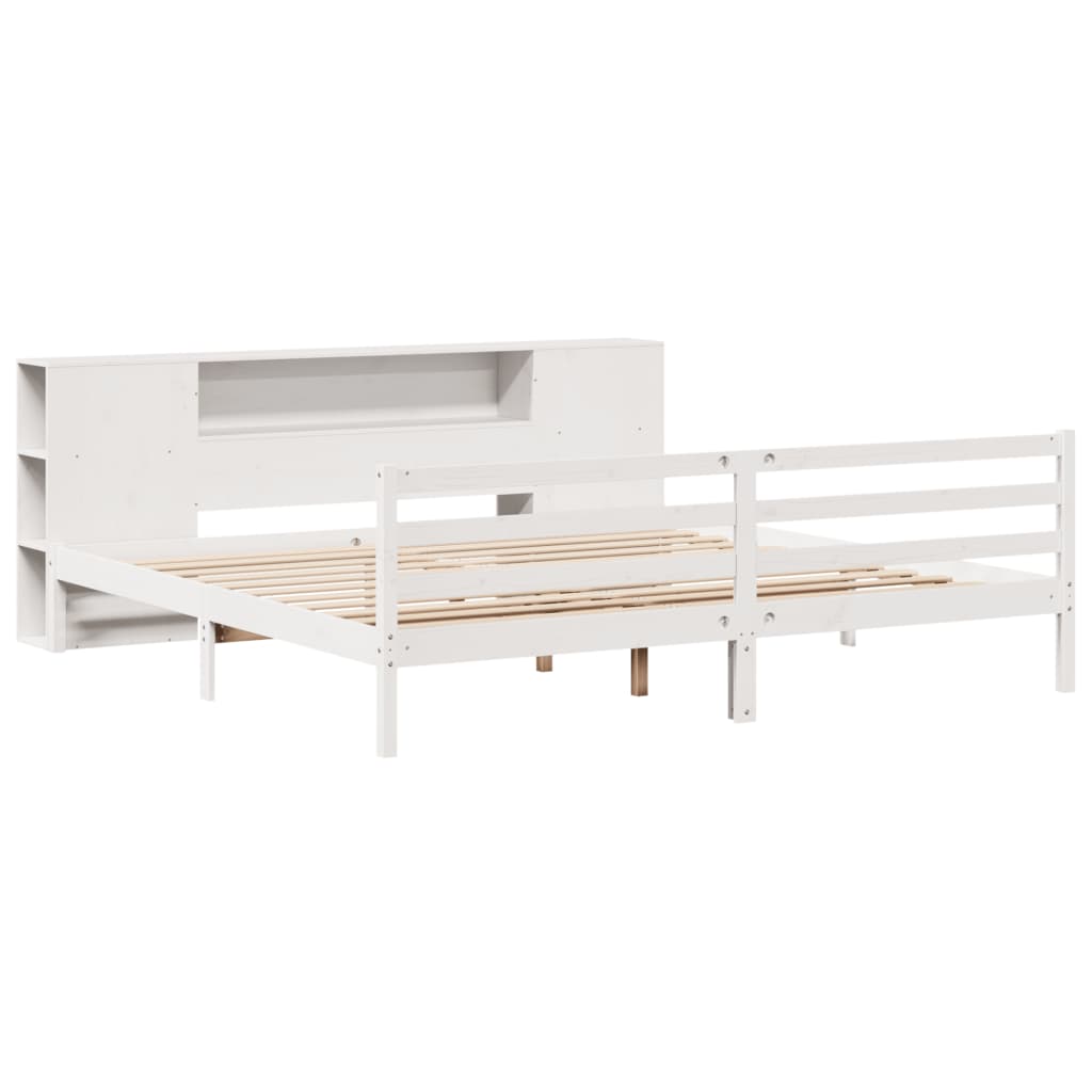 vidaXL Letto Libreria senza Materasso Bianco 200x200 cm Legno di Pino