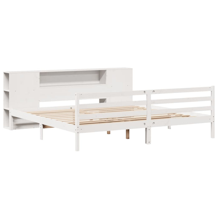 vidaXL Letto Libreria senza Materasso Bianco 200x200 cm Legno di Pino