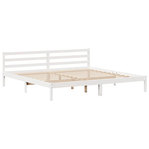 vidaXL Letto Libreria senza Materasso Bianco 200x200 cm Legno di Pino