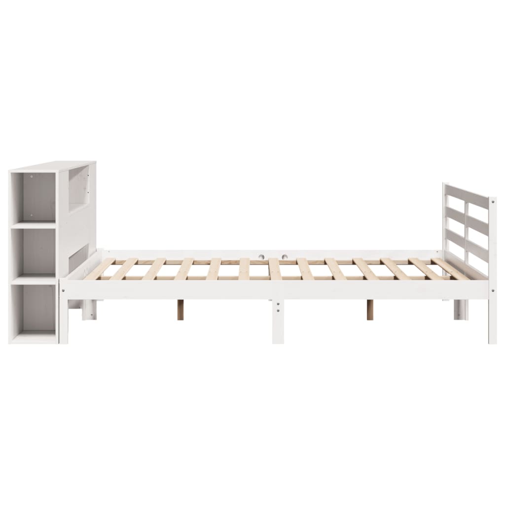 vidaXL Letto Libreria senza Materasso Bianco 200x200 cm Legno di Pino